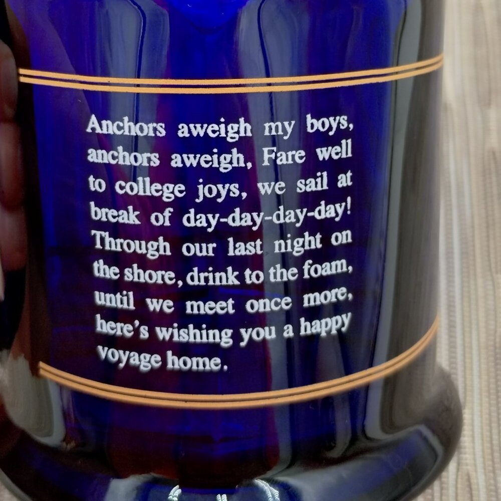 United States Navy Cobalt Blue Gold Glass Mug Made in the USA - Picture 3 of 9